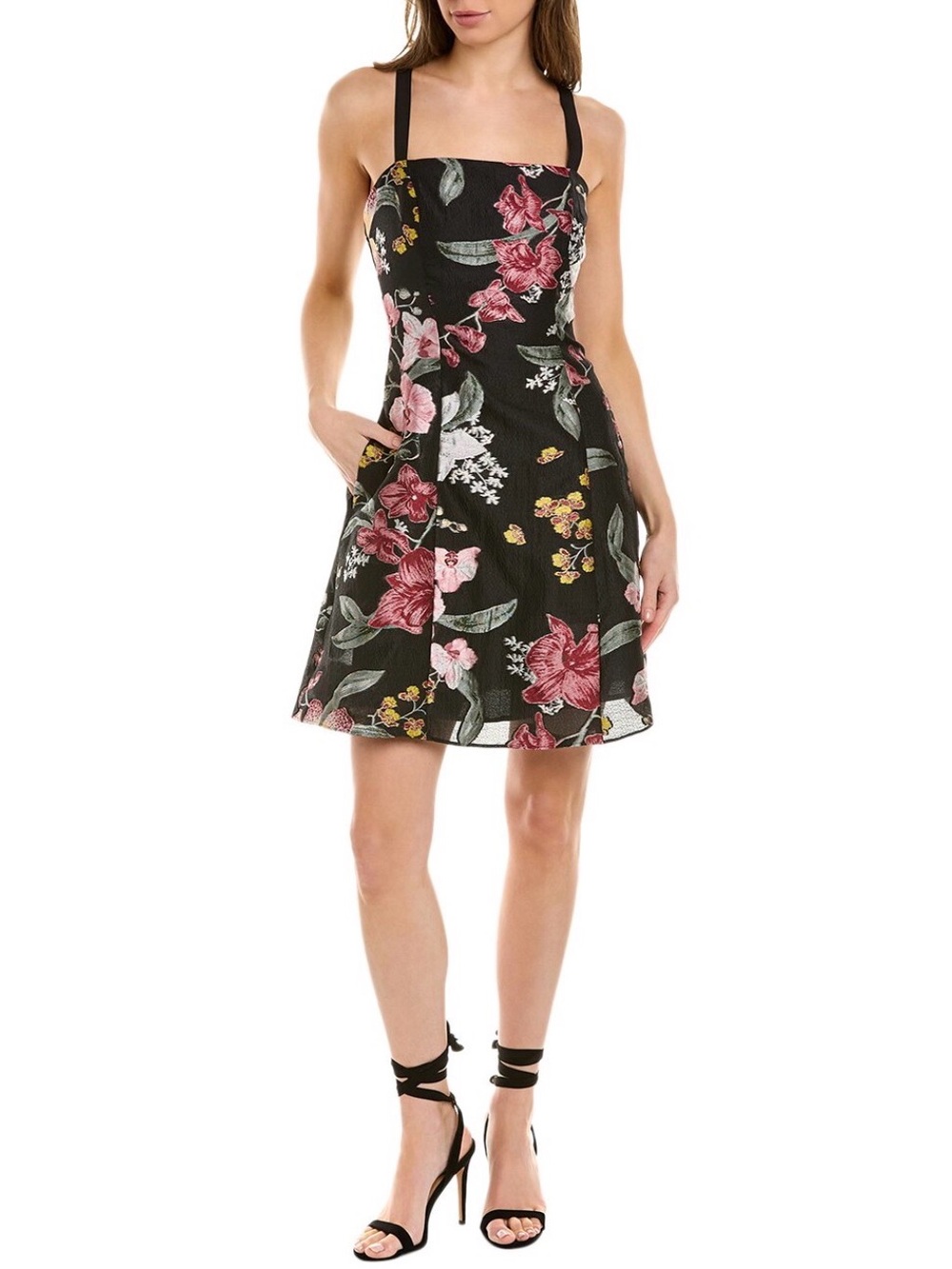 MARCHESA NOTTE Floral Fils Coupe Mini Dress, size 10